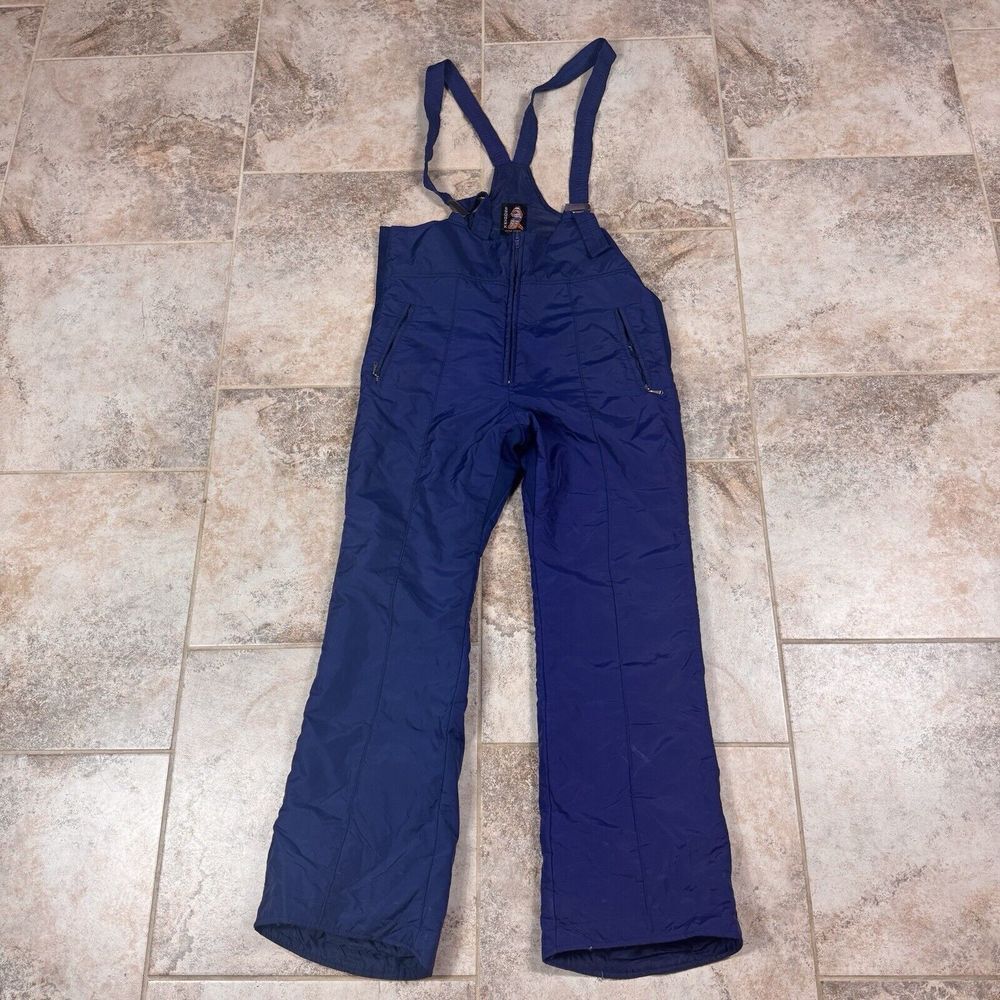 Vtg Snohawk Peter Frank Snow Bib Mens XL Blue Overalls Workwear